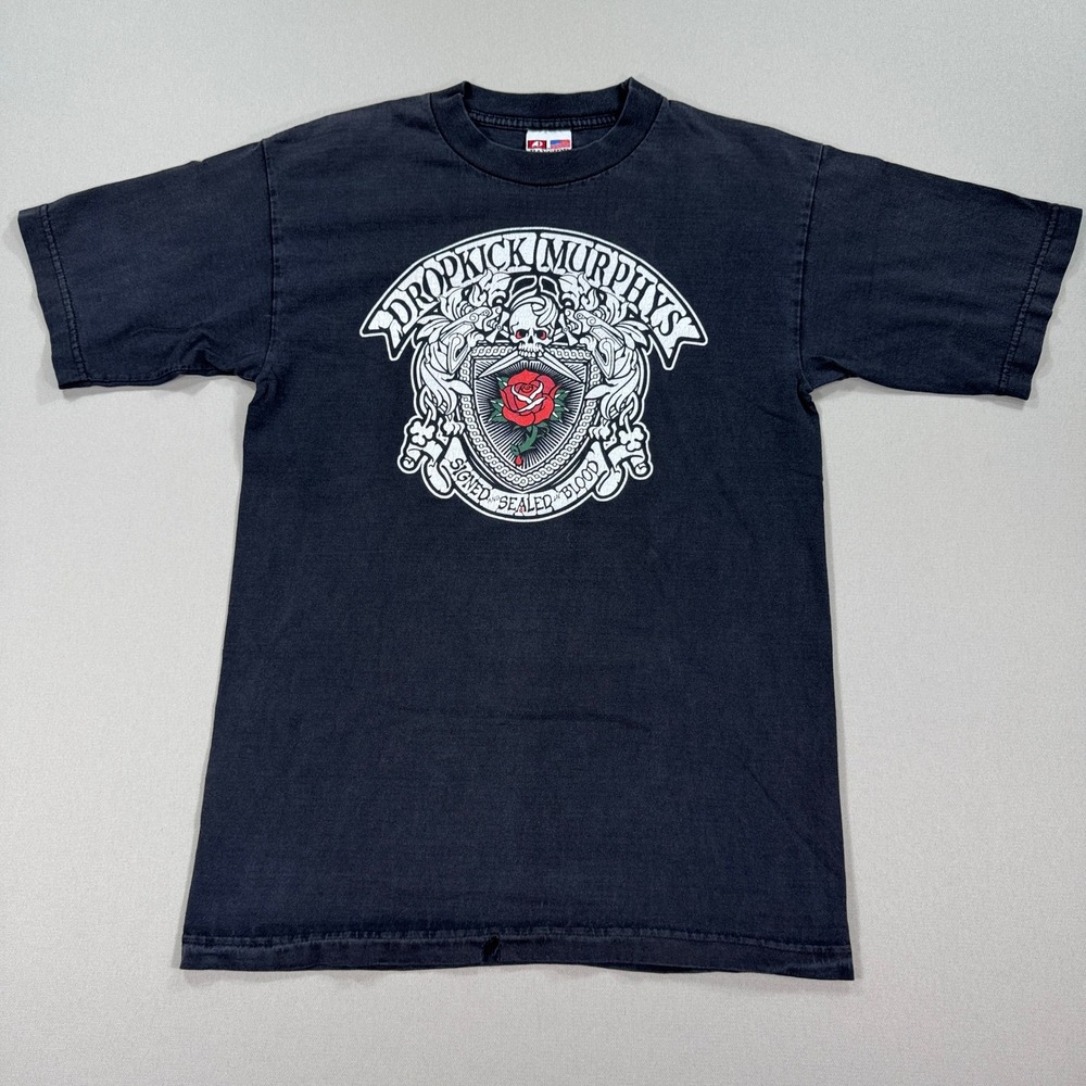 Dropkick Murphys Signed &‎ Sealed in Blood T-Shirt Men's XL Black Faded Thrashed